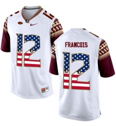Florida State Seminoles #12 Deondre Francois White USA Flag College Football Limited Jersey