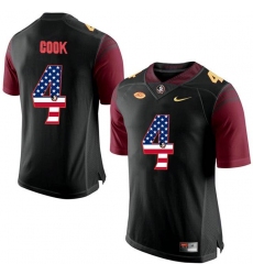 Florida State Seminoles #4 Dalvin Cook Black USA Flag College Football Limited Jersey