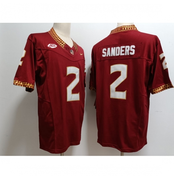 Men's Florida State Seminoles #2 Deion Sanders Red 2023 F U S E Stitched Limited NCAA Jersey