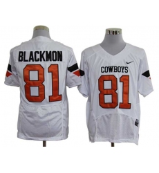 NCAA Oklahoma State Cowboys 81 blackmon white jerseys