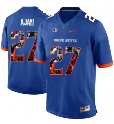 Boise State Broncos #27 Jay Ajayi Blue With Portrait Print College Football Jersey4