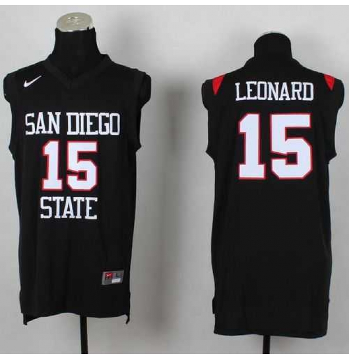 San Diego State Aztecs #15 Kawhi Leonard Black Basketball Stitched NCAA Jersey