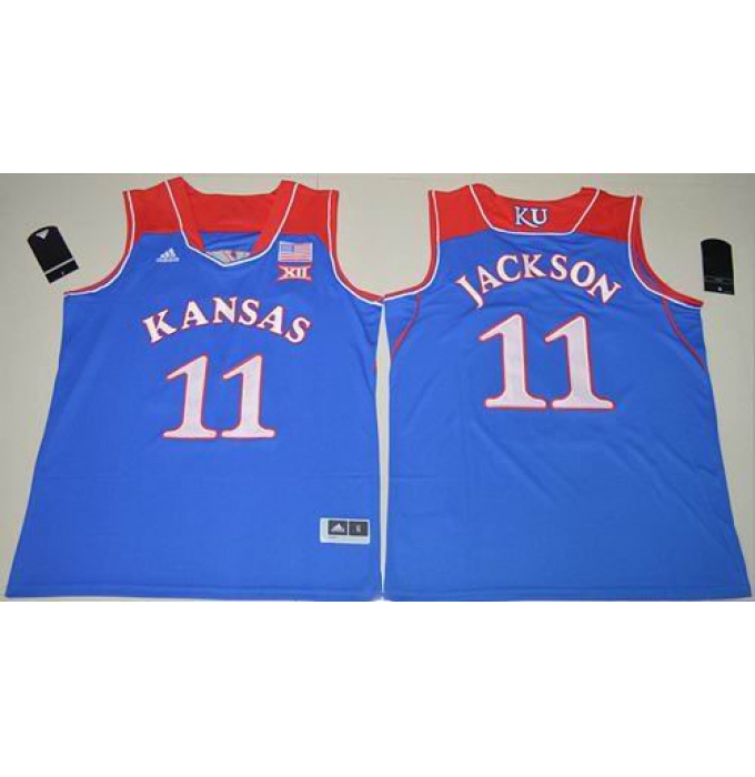 Kansas Jayhawks #11 Josh Jackson Royal Blue Basketball Authentic Stitched NCAA Jersey