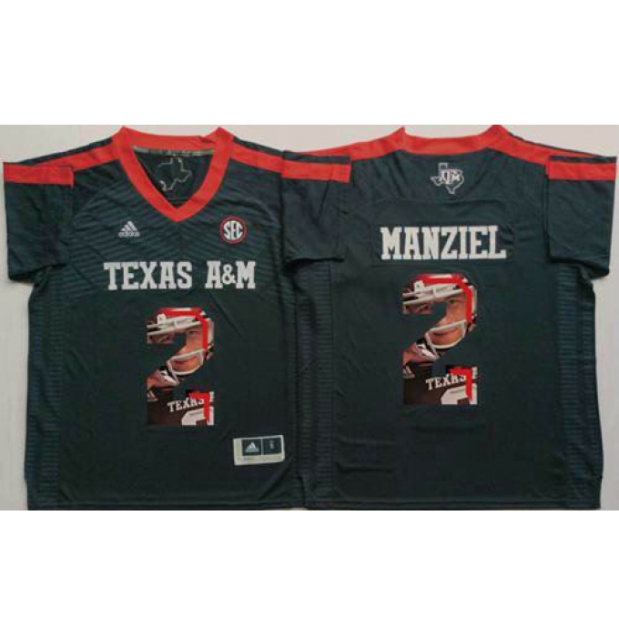 Texas A&M Aggies #2 Johnny Manziel Black Player Fashion Stitched NCAA Jersey