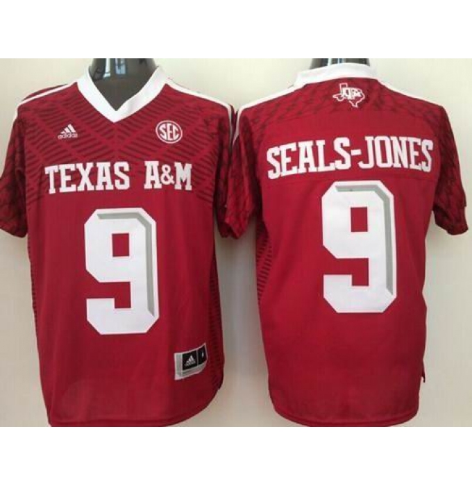 Texas A&M Aggies #9 Ricky Seals-Jones Red New SEC Patch Stitched NCAA Jersey