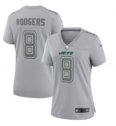Women's New York Jets #8 Aaron Rodgers Gray 2023 Vapor Untouchable Stitched Nike Limited Jersey