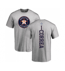MLB Nike Houston Astros #1 Carlos Correa Ash Backer T-Shirt
