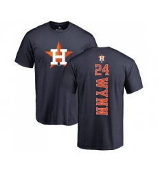 MLB Nike Houston Astros #24 Jimmy Wynn Navy Blue Backer T-Shirt