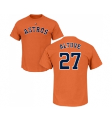 MLB Nike Houston Astros #27 Jose Altuve Orange Name & Number T-Shirt