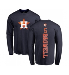 MLB Nike Houston Astros #5 Jeff Bagwell Navy Blue Backer Long Sleeve T-Shirt