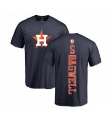 MLB Nike Houston Astros #5 Jeff Bagwell Navy Blue Backer T-Shirt