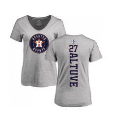 MLB Women's Nike Houston Astros #27 Jose Altuve Ash Backer T-Shirt