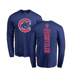 Baseball Chicago Cubs #20 Brandon Kintzler Royal Blue Backer Long Sleeve T-Shirt