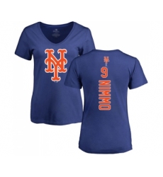 Baseball Women's New York Mets #9 Brandon Nimmo Royal Blue Backer T-Shirt