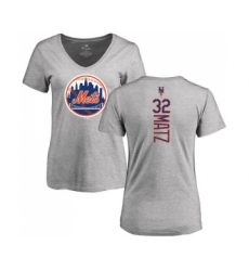 MLB Women's Nike New York Mets #32 Steven Matz Ash Backer T-Shirt