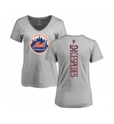 MLB Women's Nike New York Mets #52 Yoenis Cespedes Ash Backer T-Shirt