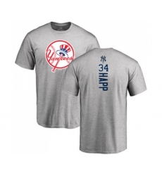 Baseball New York Yankees #34 J.A. Happ Ash Backer T-Shirt