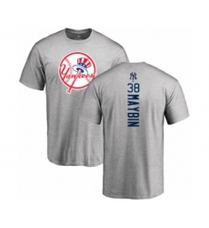 Baseball New York Yankees #38 Cameron Maybin Navy Blue Backer Long Sleeve T-Shirt