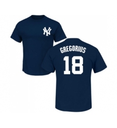 MLB Nike New York Yankees #18 Didi Gregorius Navy Blue Name & Number T-Shirt