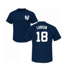 MLB Nike New York Yankees #18 Don Larsen Navy Blue Name & Number T-Shirt