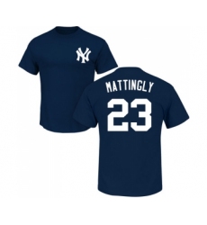 MLB Nike New York Yankees #23 Don Mattingly Navy Blue Name & Number T-Shirt