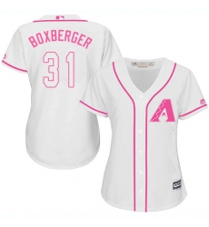 Women's Majestic Arizona Diamondbacks #31 Brad Boxberger Authentic White Fashion MLB Jersey