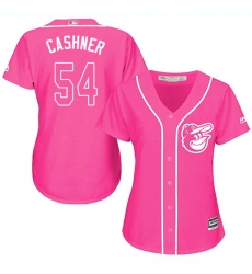 Women's Majestic Baltimore Orioles #54 Andrew Cashner Authentic Pink Fashion Cool Base MLB Jersey