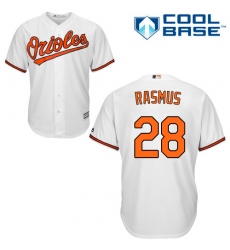 Men's Majestic Baltimore Orioles #28 Colby Rasmus Replica White Home Cool Base MLB Jersey