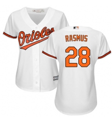 Women's Majestic Baltimore Orioles #28 Colby Rasmus Replica White Home Cool Base MLB Jersey