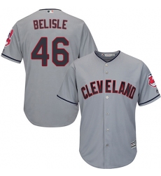 Men's Majestic Cleveland Indians #46 Matt Belisle Replica Grey Road Cool Base MLB Jersey