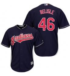 Men's Majestic Cleveland Indians #46 Matt Belisle Replica Navy Blue Alternate 1 Cool Base MLB Jersey