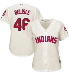Women's Majestic Cleveland Indians #46 Matt Belisle Authentic Cream Alternate 2 Cool Base MLB Jersey