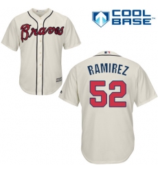 Men's Majestic Atlanta Braves #52 Jose Ramirez Replica Cream Alternate 2 Cool Base MLB Jersey