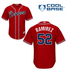 Youth Majestic Atlanta Braves #52 Jose Ramirez Authentic Red Alternate Cool Base MLB Jersey