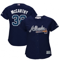 Women's Majestic Atlanta Braves #32 Brandon McCarthy Replica Blue Alternate Road Cool Base MLB Jersey