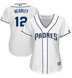 Women's Majestic San Diego Padres #12 Chase Headley Replica White Home Cool Base MLB Jersey