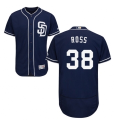 Men's Majestic San Diego Padres #38 Tyson Ross Navy Blue Alternate Flex Base Authentic Collection MLB Jersey
