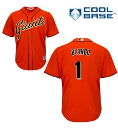 Men's Majestic San Francisco Giants #1 Gregor Blanco Replica Orange Alternate Cool Base MLB Jersey