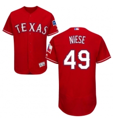 Men's Majestic Texas Rangers #49 Jon Niese Red Alternate Flex Base Authentic Collection MLB Jersey