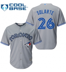 Youth Majestic Toronto Blue Jays #26 Yangervis Solarte Authentic Grey Road MLB Jersey