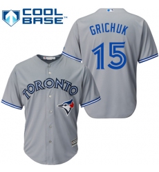 Youth Majestic Toronto Blue Jays #15 Randal Grichuk Authentic Grey Road MLB Jersey