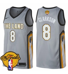 Youth Nike Cleveland Cavaliers #8 Jordan Clarkson Swingman Gray 2018 NBA Finals Bound NBA Jersey - City Edition