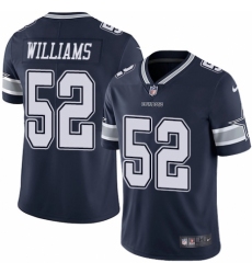 Men's Nike Dallas Cowboys #52 Connor Williams Navy Blue Team Color Vapor Untouchable Limited Player NFL Jersey
