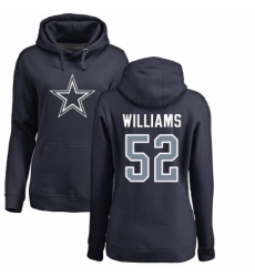 NFL Women's Nike Dallas Cowboys #52 Connor Williams Navy Blue Name & Number Logo Pullover Hoodie