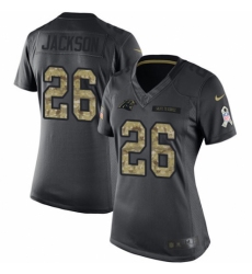 Women's Nike Carolina Panthers #26 Donte Jackson Limited Black 2016 Salute to Service NFL Jersey