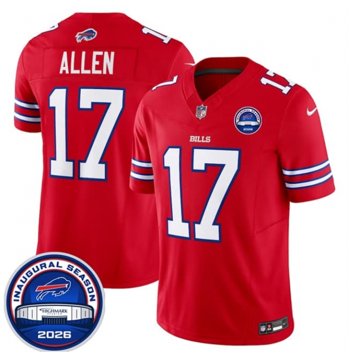 Men's Buffalo Bills #17 Josh Allen Red F.U.S.E. 2026 Inaugural Season at Highmark Stadium Football Stitched Jersey