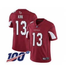 Men's Arizona Cardinals #13 Christian Kirk Red Team Color Vapor Untouchable Limited Player 100th Season Football Jersey