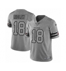 Men's Atlanta Falcons #18 Calvin Ridley Limited Gray Team Logo Gridiron Football Jersey