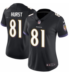 Women's Nike Baltimore Ravens #81 Hayden Hurst Black Alternate Vapor Untouchable Limited Player NFL Jersey