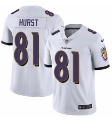 Youth Nike Baltimore Ravens #81 Hayden Hurst White Vapor Untouchable Limited Player NFL Jersey